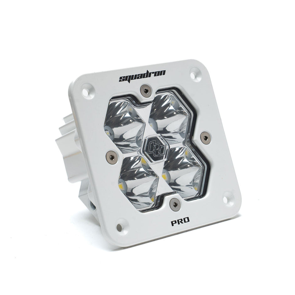 Squadron 2.0 Pro White Flush Mount LED Auxiliary Light Pod (Spot; Clear)