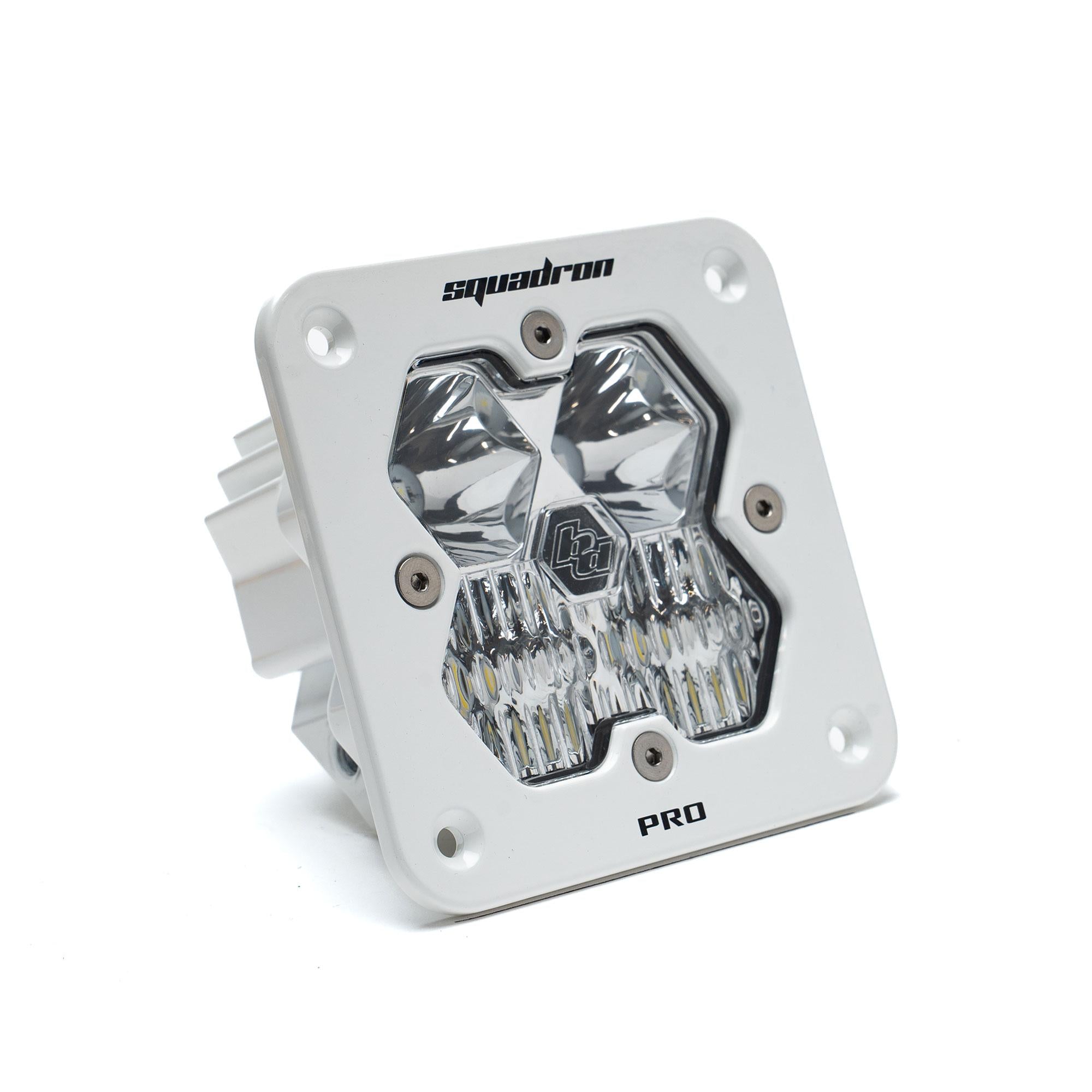 Squadron 2.0 Pro White Flush Mount LED Auxiliary Light Pod (Driving/Combo; Clear)