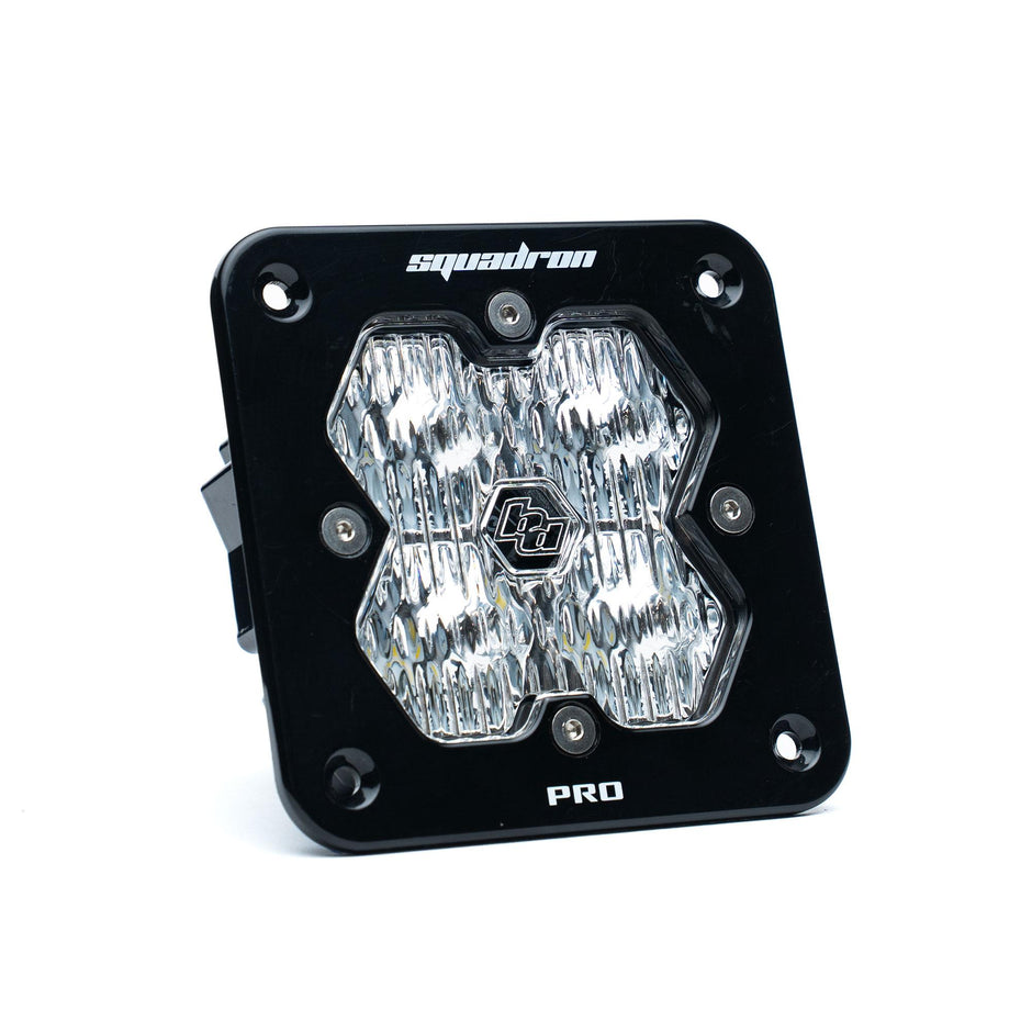 Squadron 2.0 Pro Black Flush Mount LED Auxiliary Light Pod (Wide Cornering; Clear)