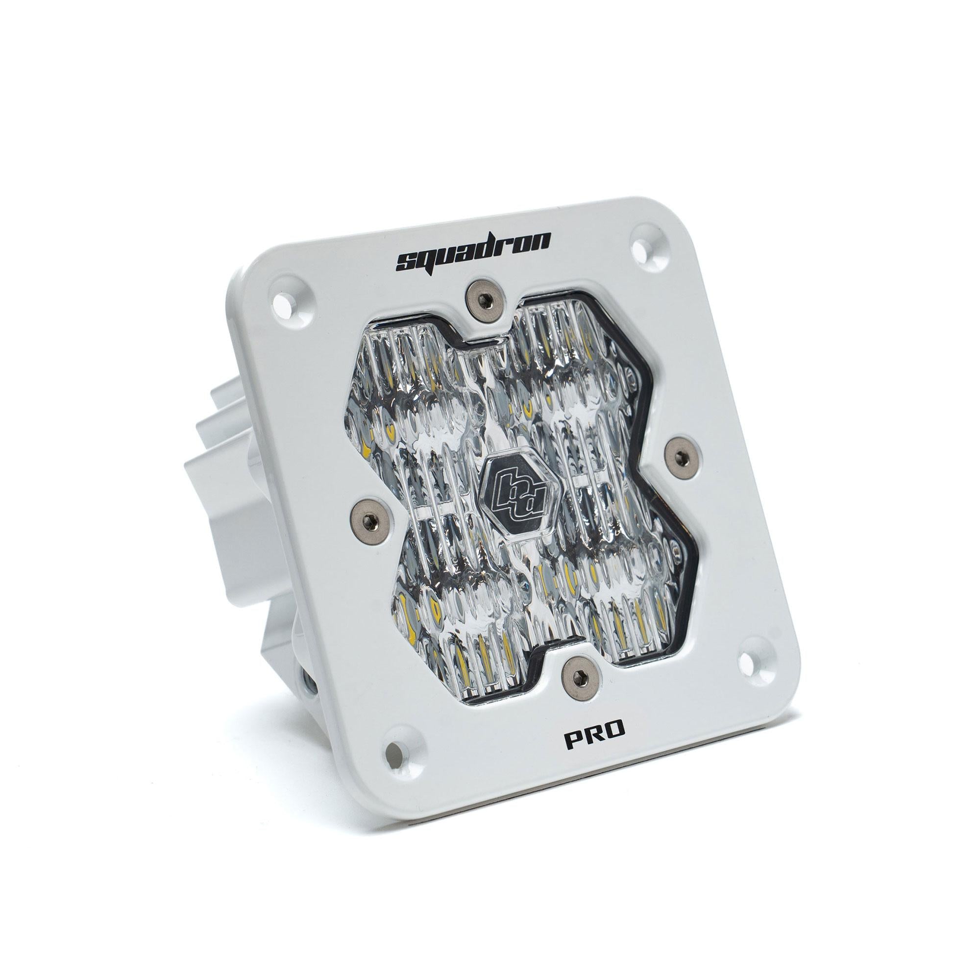 Squadron 2.0 Pro White Flush Mount LED Auxiliary Light Pod (Wide Cornering; Clear)