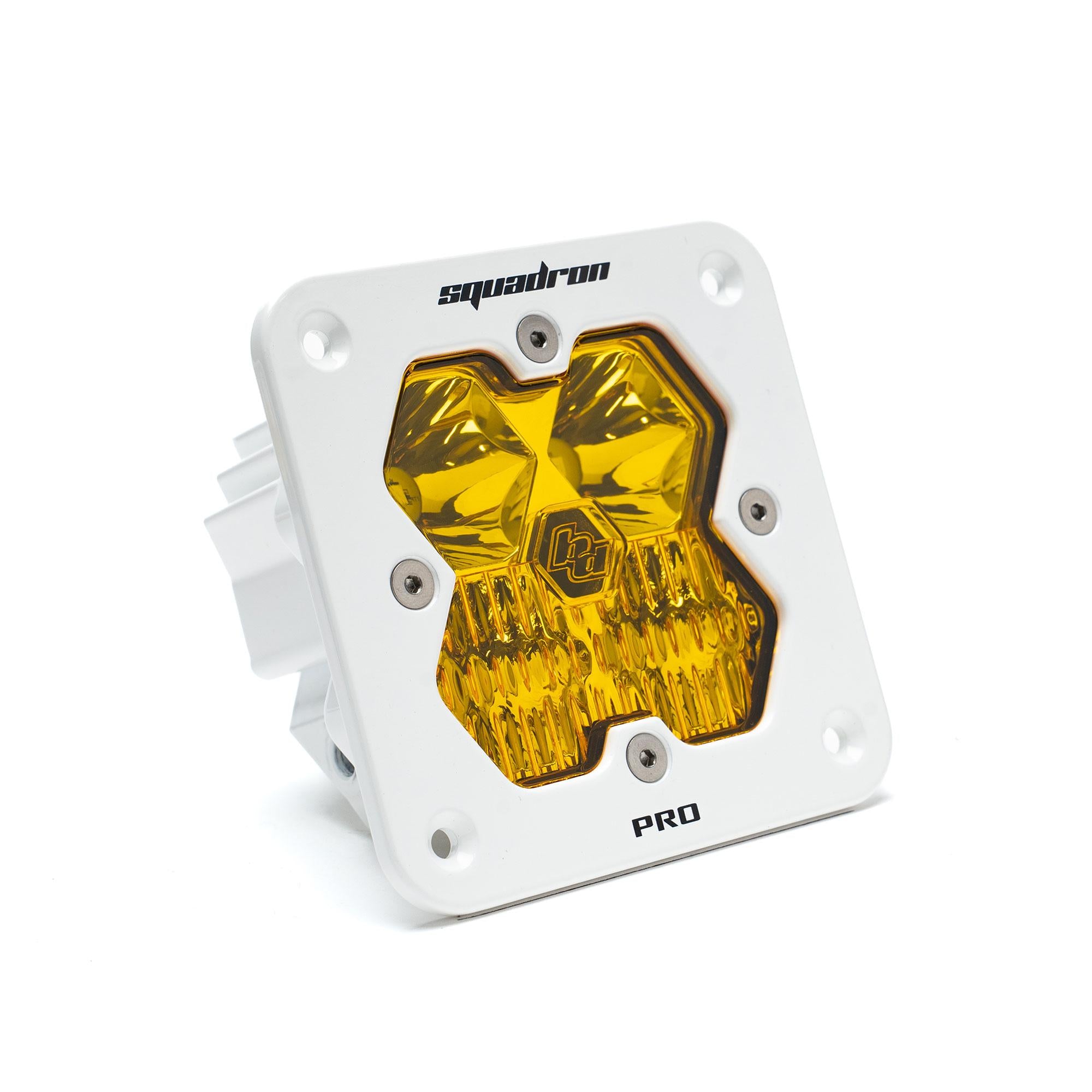 Squadron 2.0 Pro White Flush Mount LED Auxiliary Light Pod (Driving/Combo; Baja Amber)