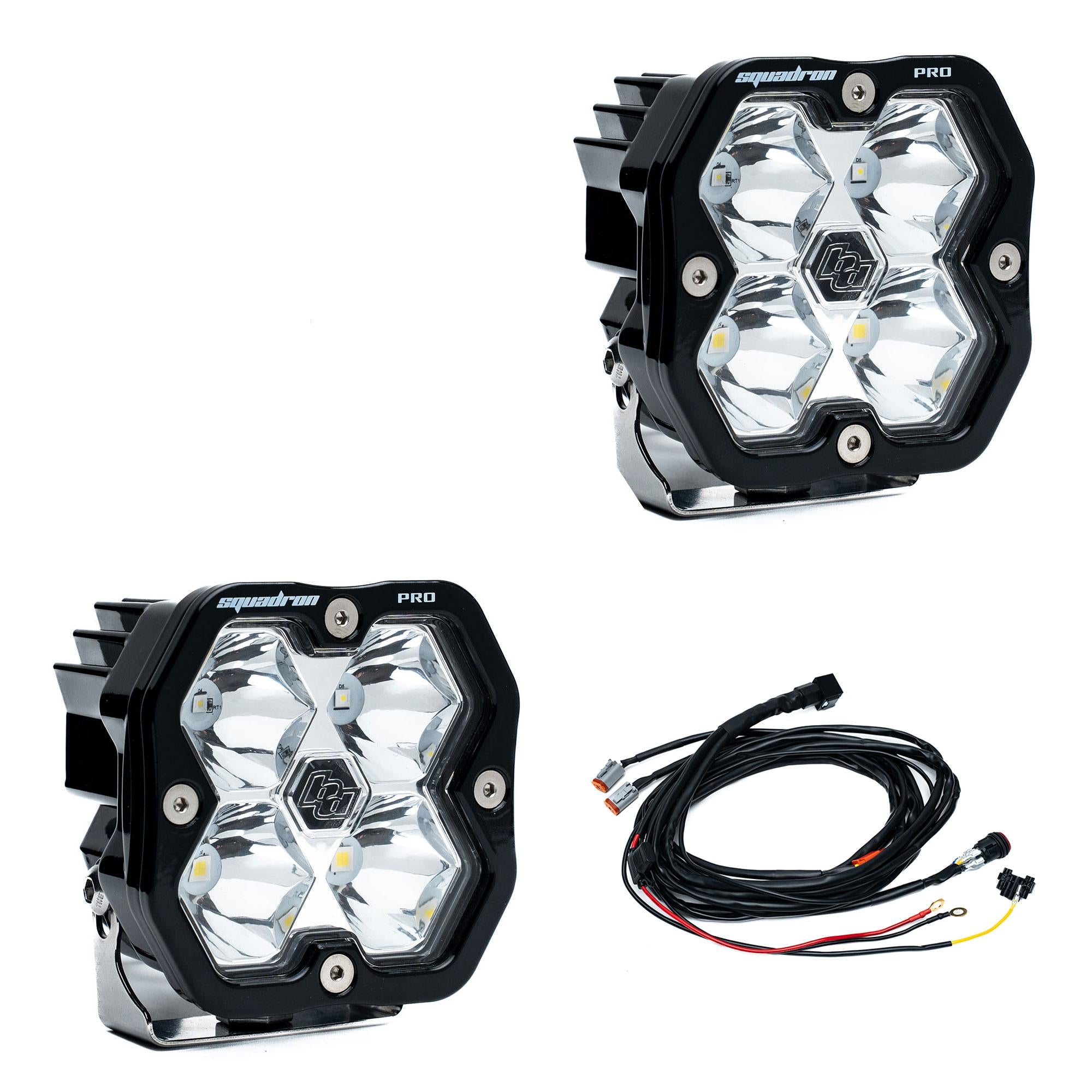 Squadron 2.0 Pro Black LED Auxiliary Light Pod Pair (Spot; Clear)