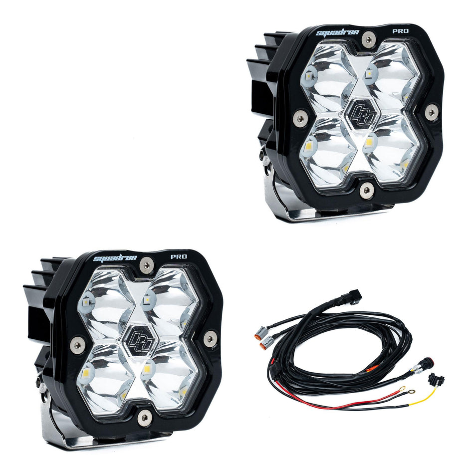Squadron 2.0 Pro Black LED Auxiliary Light Pod Pair (Spot; Clear)