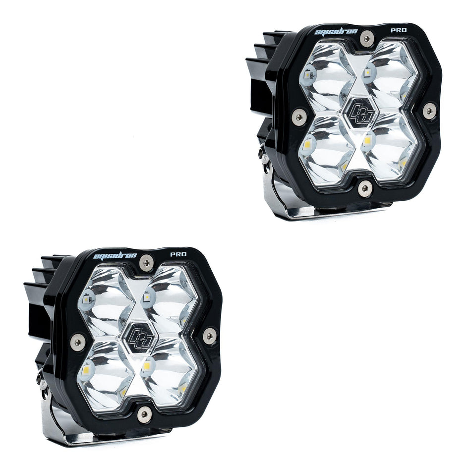 Squadron 2.0 Pro Black LED Auxiliary Light Pod Pair (No Harness) (Spot; Clear)