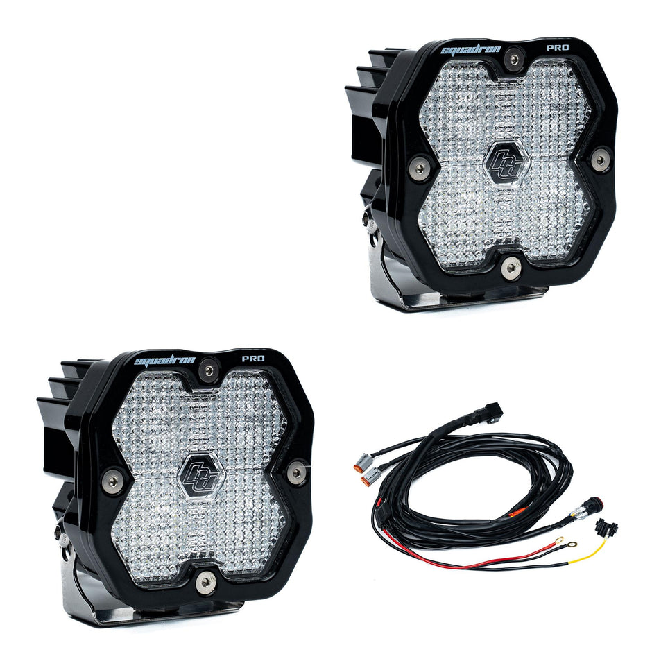Squadron 2.0 Pro Black LED Auxiliary Light Pod Pair (Work/Scene; Clear)