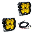 Squadron 2.0 Pro Black LED Auxiliary Light Pod Pair (Spot; Baja Amber)
