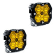 Squadron 2.0 Pro Black LED Auxiliary Light Pod Pair (No Harness) (Wide Cornering; Baja Amber)