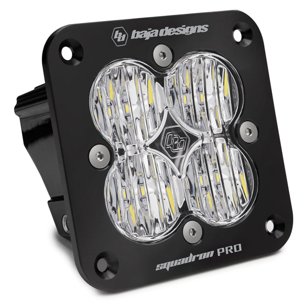 Squadron Pro Black Flush Mount LED Light Pod (Wide Cornering; Clear)