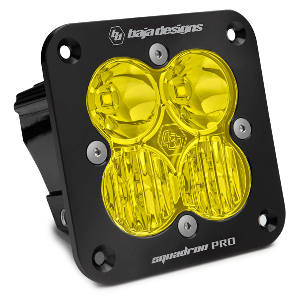 Squadron Pro Black Flush Mount LED Light Pod (Driving/Combo; Baja Amber)