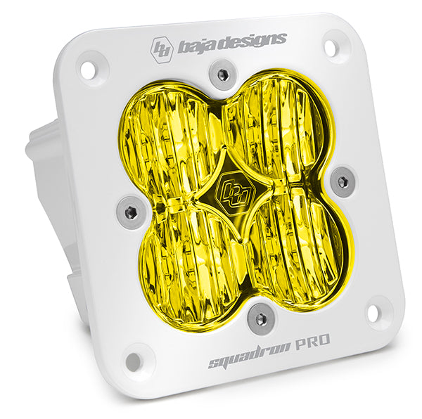 Squadron Pro White Flush Mount LED Light Pod (Wide Cornering; Baja Amber)