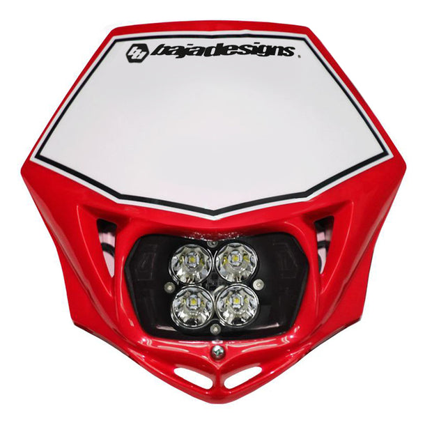 Motorcycle Squadron Pro (D/C) Headlight Kit W/ Shell (Red Shell; Spot; Clear)