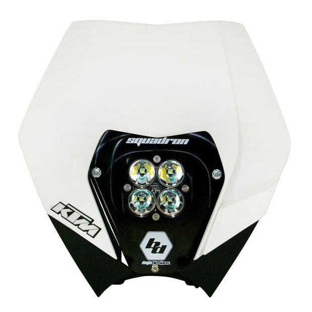 Squadron Pro (D/C) Headlight Kit W/ Shell - '11-13 250 SX-F/250 XC-F/250 XCF-W; '12-13 350 EXC-F; '11-13 350 SX-F/350 XC-F; '12-13 350 XCF-W; '08-12 450 XC-W; '12-13 500 EXC (Driving/Combo; Clear)