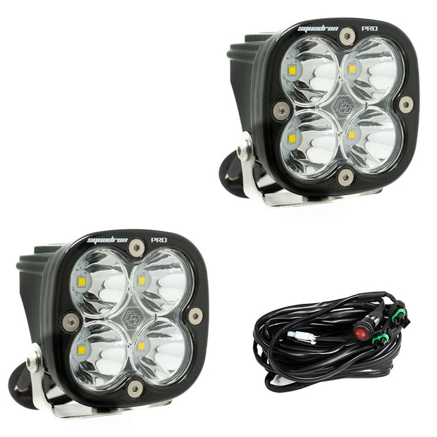 Squadron Pro Black LED Light Pod Pair (Spot; Clear)