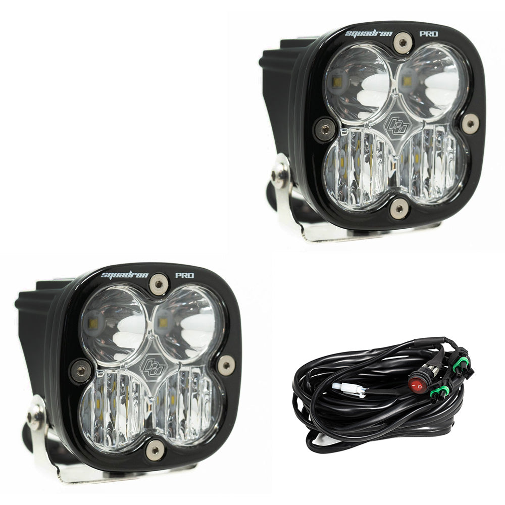 Squadron Pro Black LED Light Pod Pair (Driving/Combo; Clear)