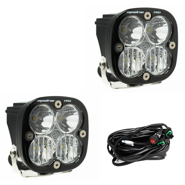 Squadron Pro Black LED Light Pod Pair (Driving/Combo; Clear)