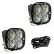 Squadron Pro Black LED Light Pod Pair (Wide Cornering; Clear)