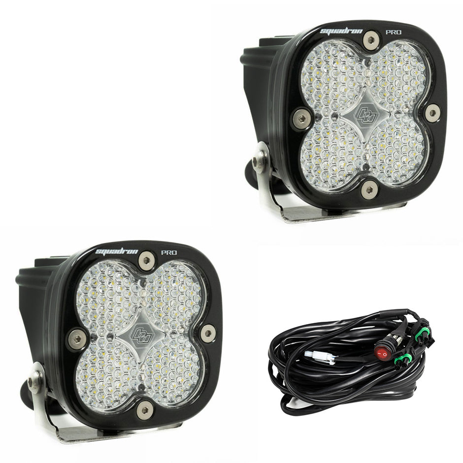 Squadron Pro Black LED Light Pod Pair (Work/Scene; Clear)