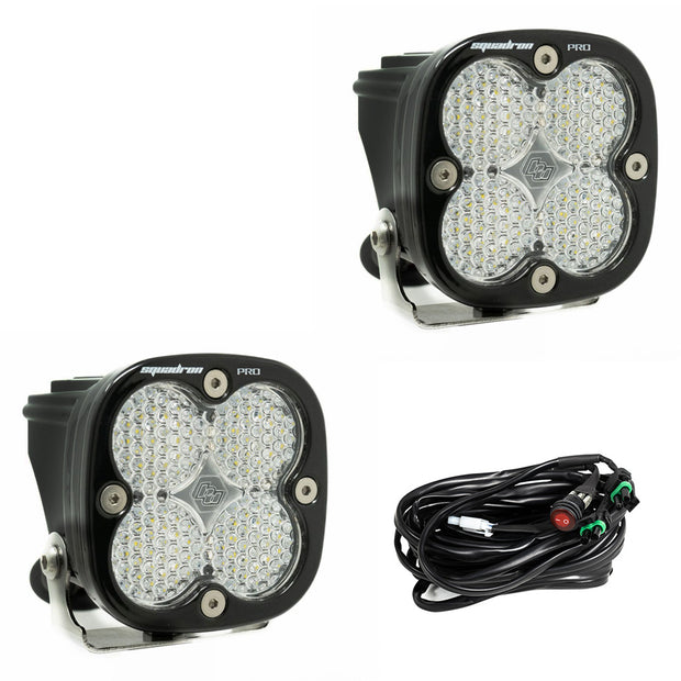 Squadron Pro Black LED Light Pod Pair (Work/Scene; Clear)