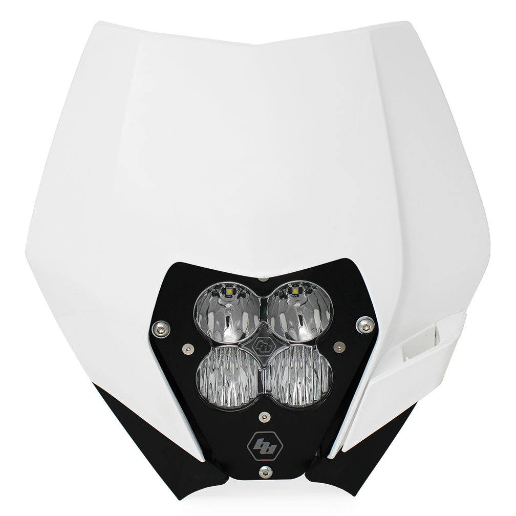 XL Pro (A/C) Headlight Kit W/ Shell - '08-09 200 XC; '08-12 200 XC-W/250 SX/XC; '08-10 250 XC-F/XCF-W; '08-12 250 XC-W/300 XC/XC-W; '09-11 400 XC-W; '08-11 450 EXC-R; '08-12 450 XC-F/XC-W; '08-11 530 EXC-R/530 XC-W (Driving/Combo; Clear)