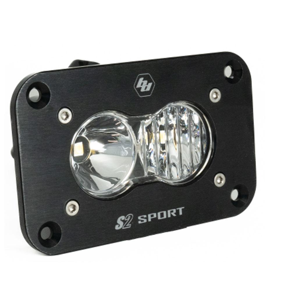 S2 Sport Black Flush Mount LED Light Pod (Driving/Combo; Clear)