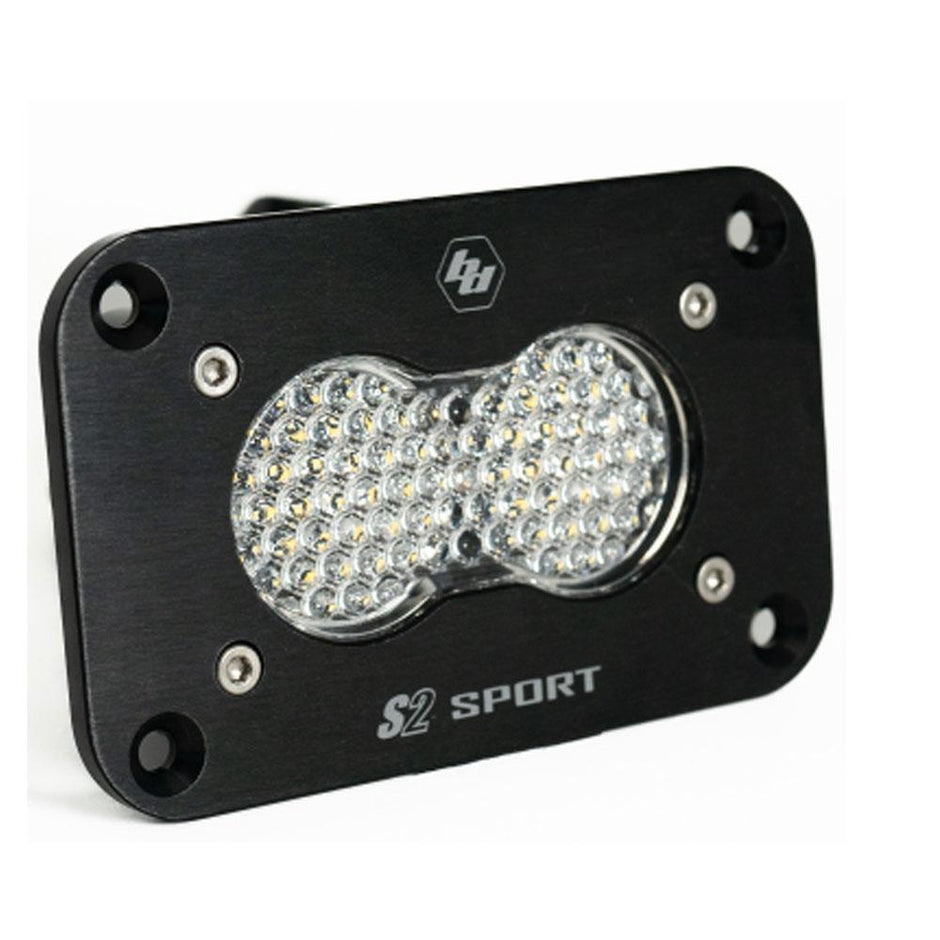 S2 Sport Black Flush Mount LED Light Pod (Work/Scene; Clear)