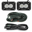 S2 Sport Black Flush Mount LED Light Pod Reverse Kit (Wide Cornering; Clear)
