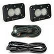 S2 Sport Black Flush Mount LED Light Pod Reverse Kit (Work/Scene; Clear)