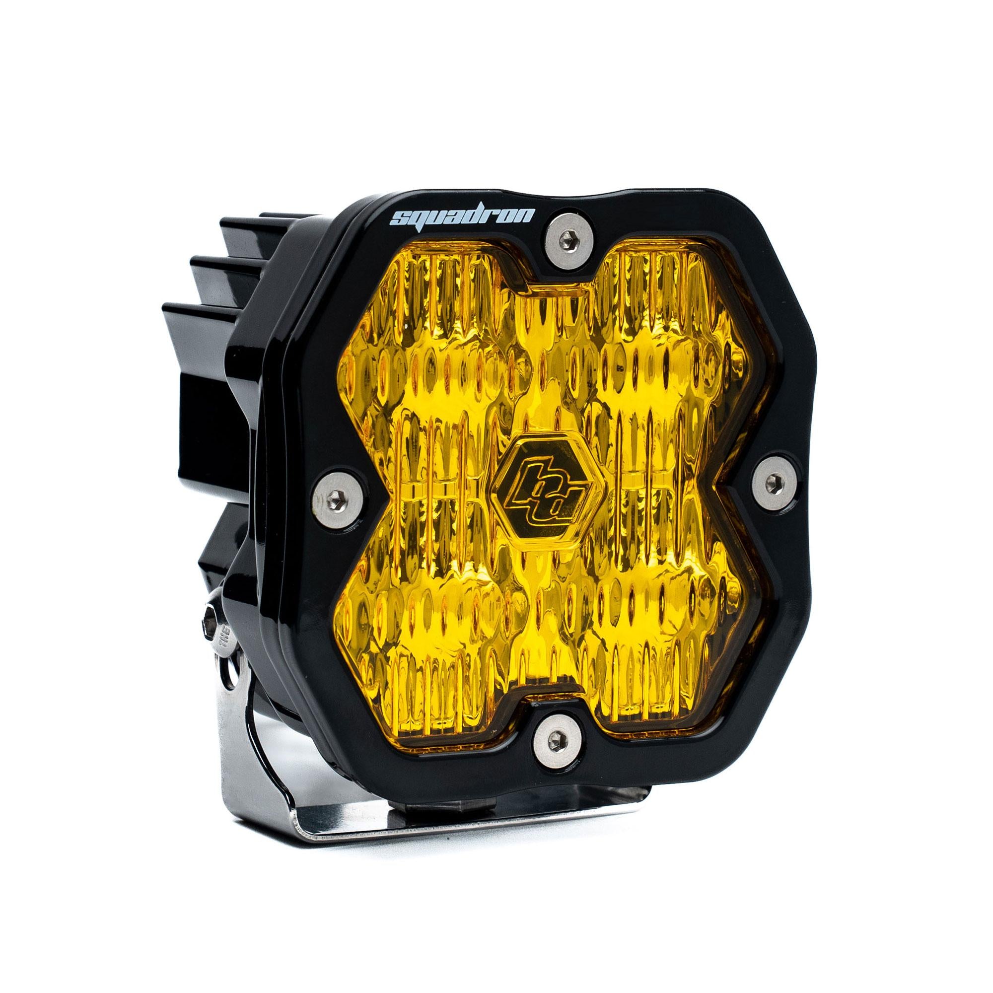 Squadron 2.0 Sport Black LED Auxiliary Light Pod (Wide Cornering; Baja Amber)