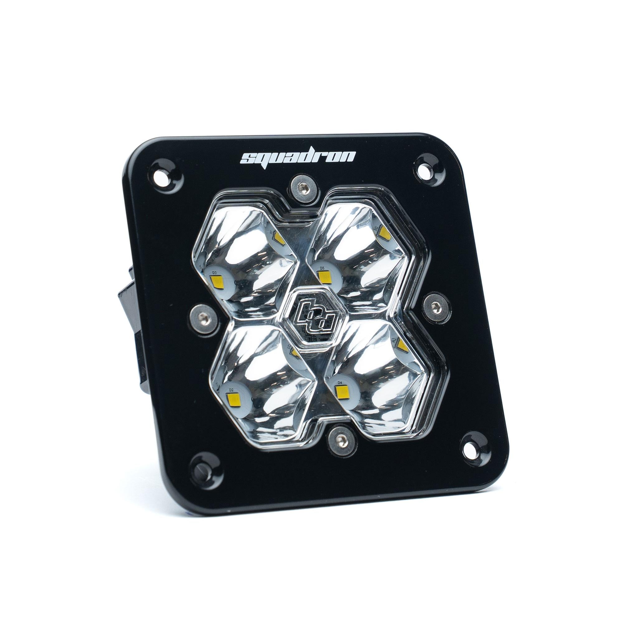Squadron 2.0 Sport Black Flush Mount LED Auxiliary Light Pod (Spot; Clear)