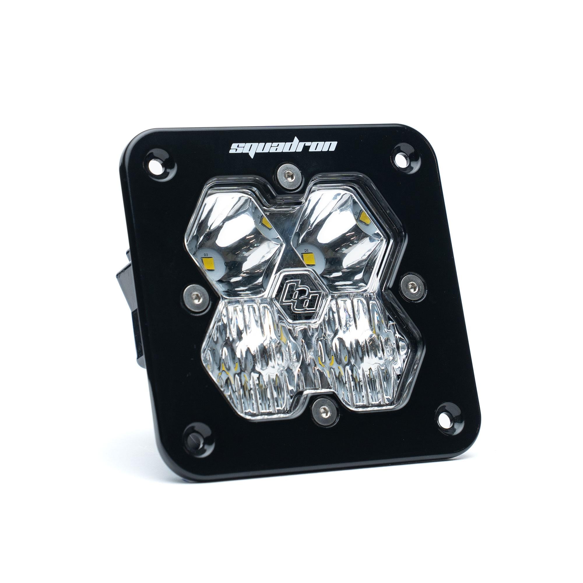 Squadron 2.0 Sport Black Flush Mount LED Auxiliary Light Pod (Driving/Combo; Clear)