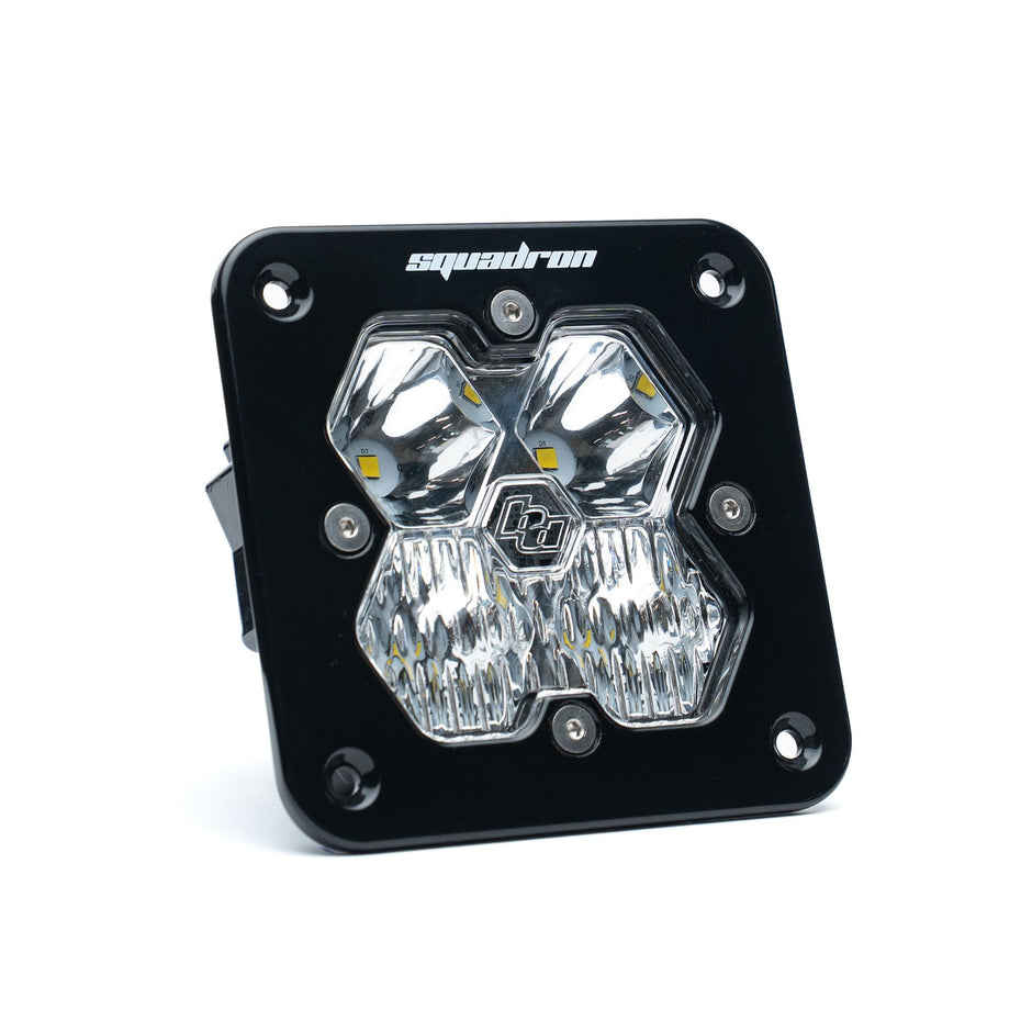 Squadron 2.0 Sport Black Flush Mount LED Auxiliary Light Pod (Driving/Combo; Clear)