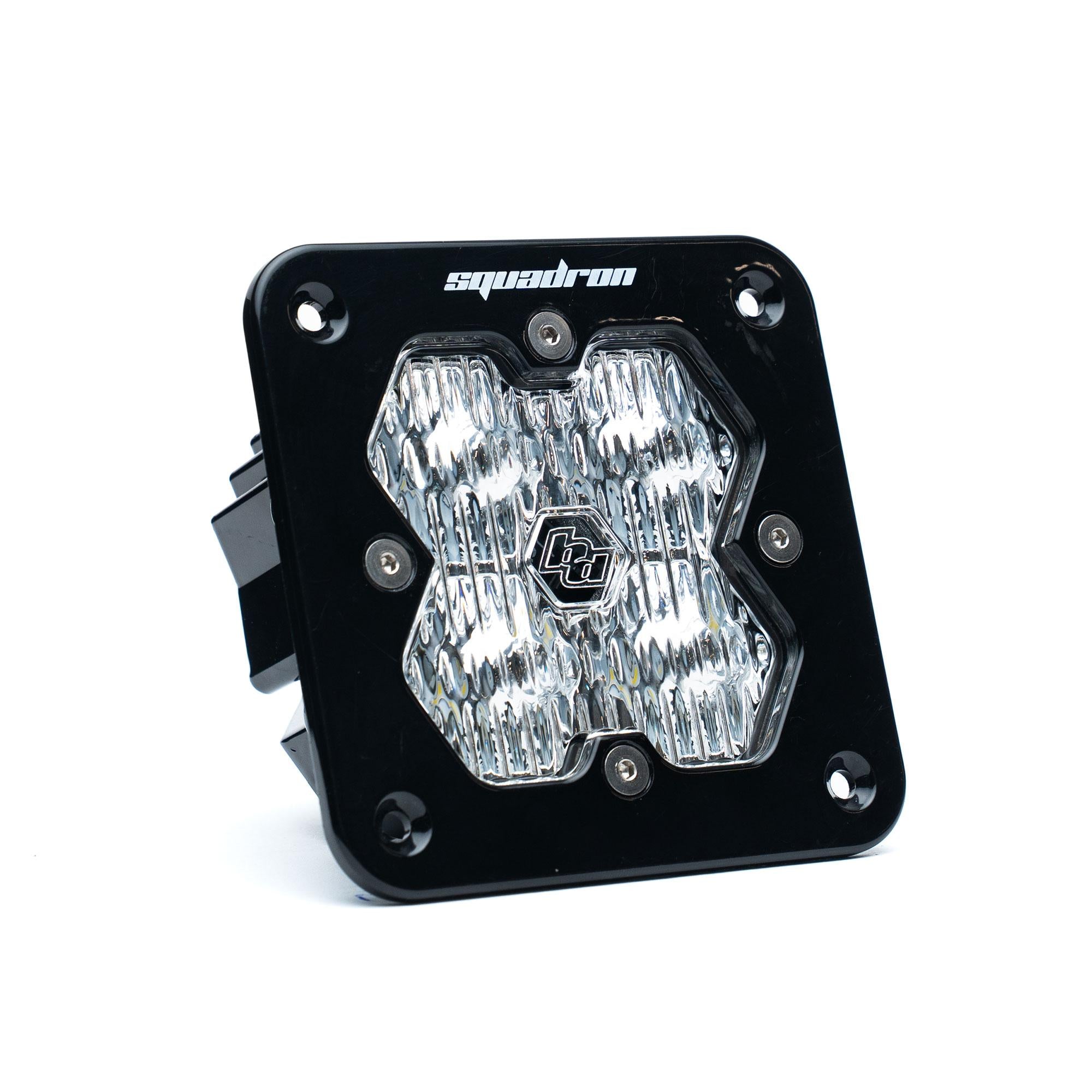 Squadron 2.0 Sport Black Flush Mount LED Auxiliary Light Pod (Wide Cornering; Clear)