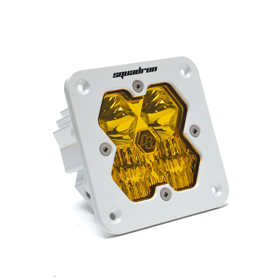 Squadron 2.0 Sport White Flush Mount LED Auxiliary Light Pod (Driving/Combo; Baja Amber)