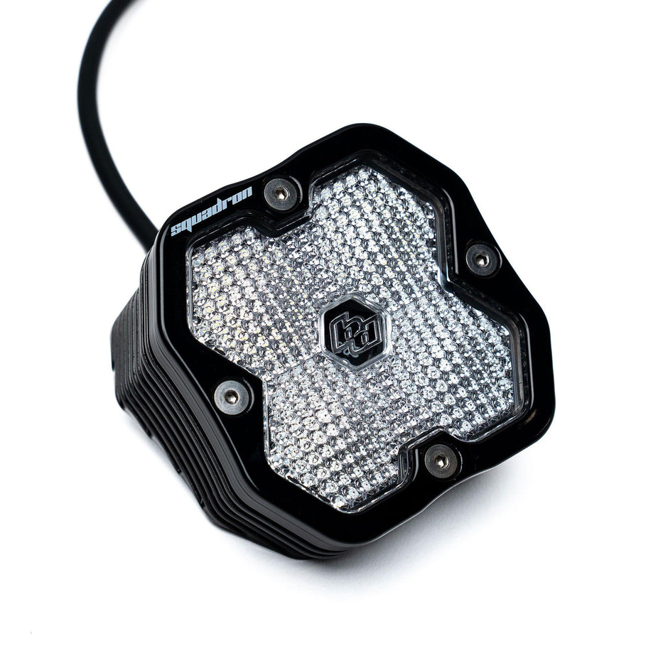 Squadron 2.0 Sport Black Angled Flush Mount LED Auxiliary Light Pod (Work/Scene; Clear)