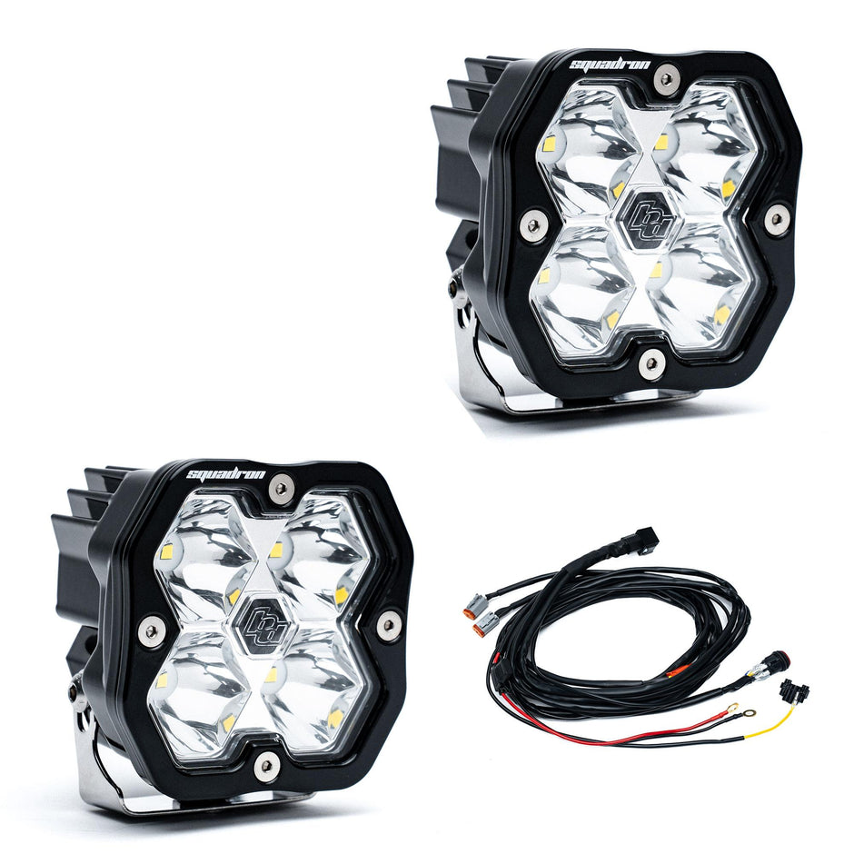 Squadron 2.0 Sport Black LED Auxiliary Light Pod Pair (Spot; Clear)