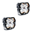 Squadron 2.0 Sport Black LED Auxiliary Light Pod Pair (No Harness) (Spot; Clear)