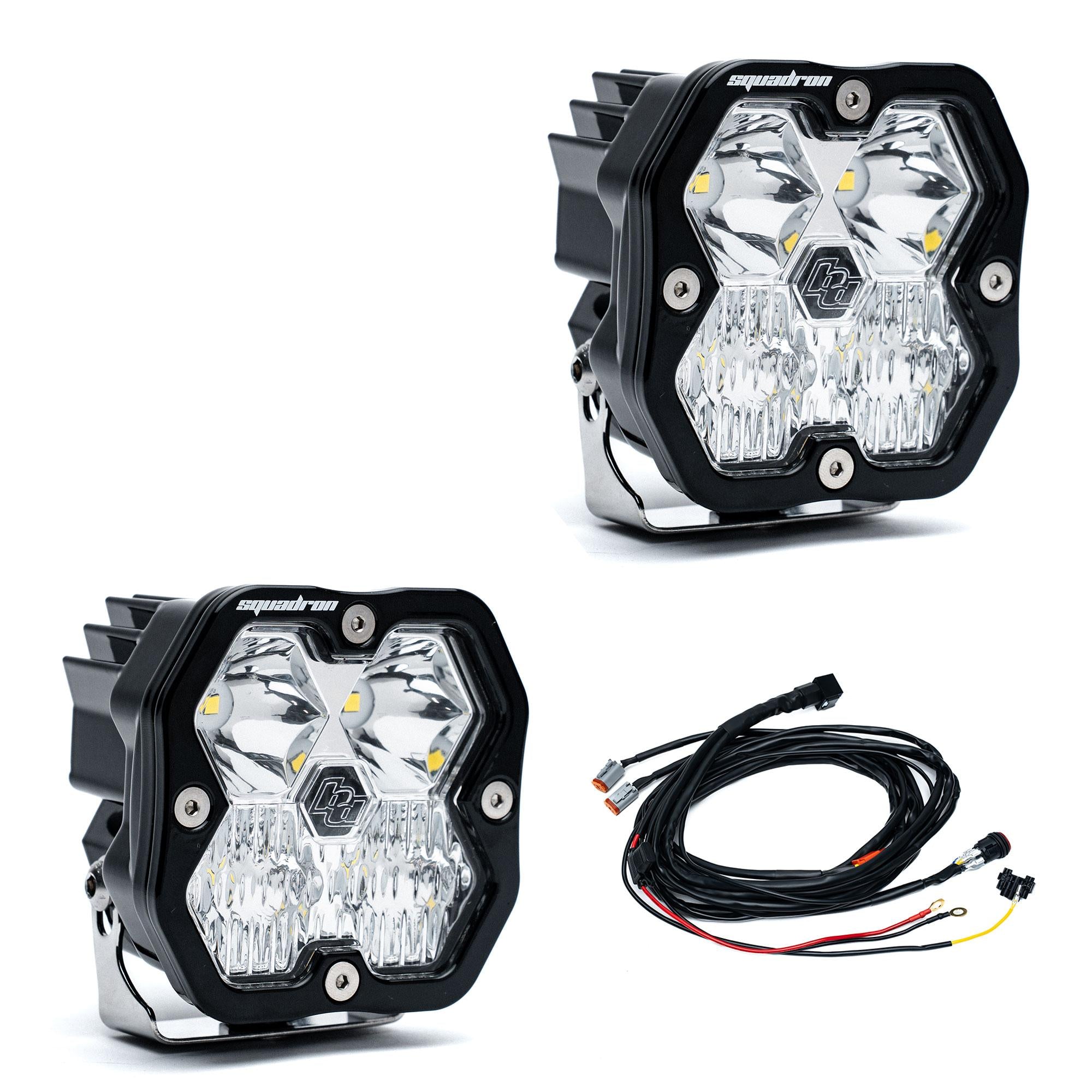 Squadron 2.0 Sport Black LED Auxiliary Light Pod Pair (Driving/Combo; Clear)