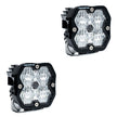 Squadron 2.0 Sport Black LED Auxiliary Light Pod Pair (No Harness) (Wide Cornering; Clear)