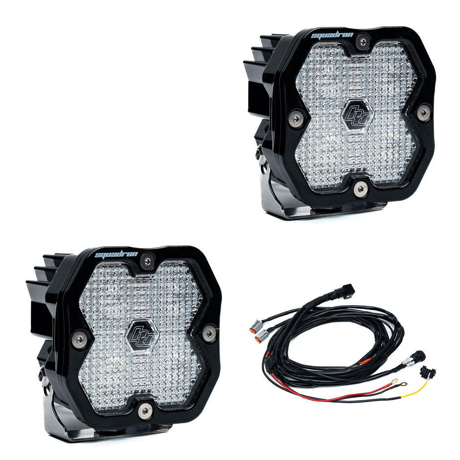 Squadron 2.0 Sport Black LED Auxiliary Light Pod Pair (Work/Scene; Clear)