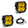 Squadron 2.0 Sport Black LED Auxiliary Light Pod Pair (Wide Cornering; Baja Amber)