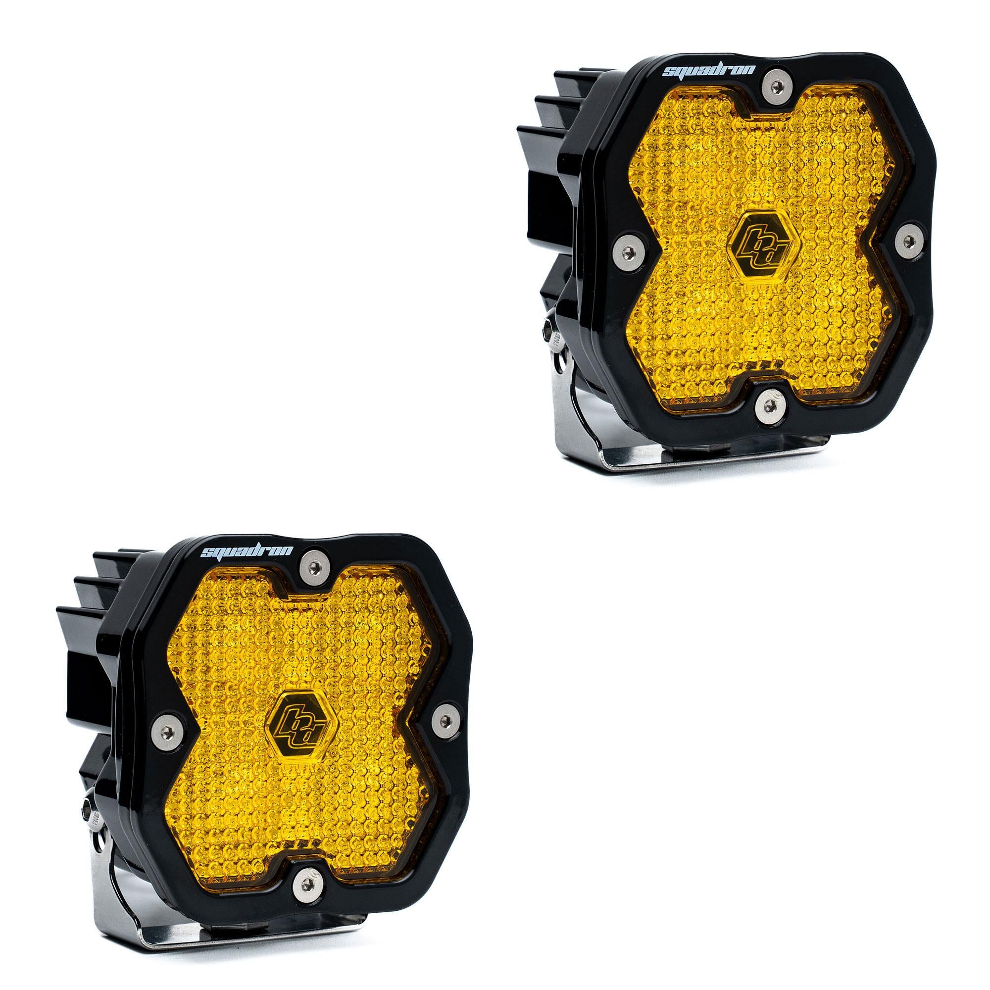 Squadron 2.0 Sport Black LED Auxiliary Light Pod Pair (Work/Scene; Baja Amber)
