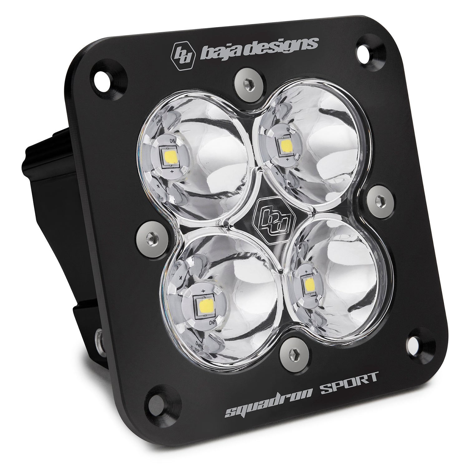 Squadron Sport Black Flush Mount LED Auxiliary Light Pod (Spot; Clear)