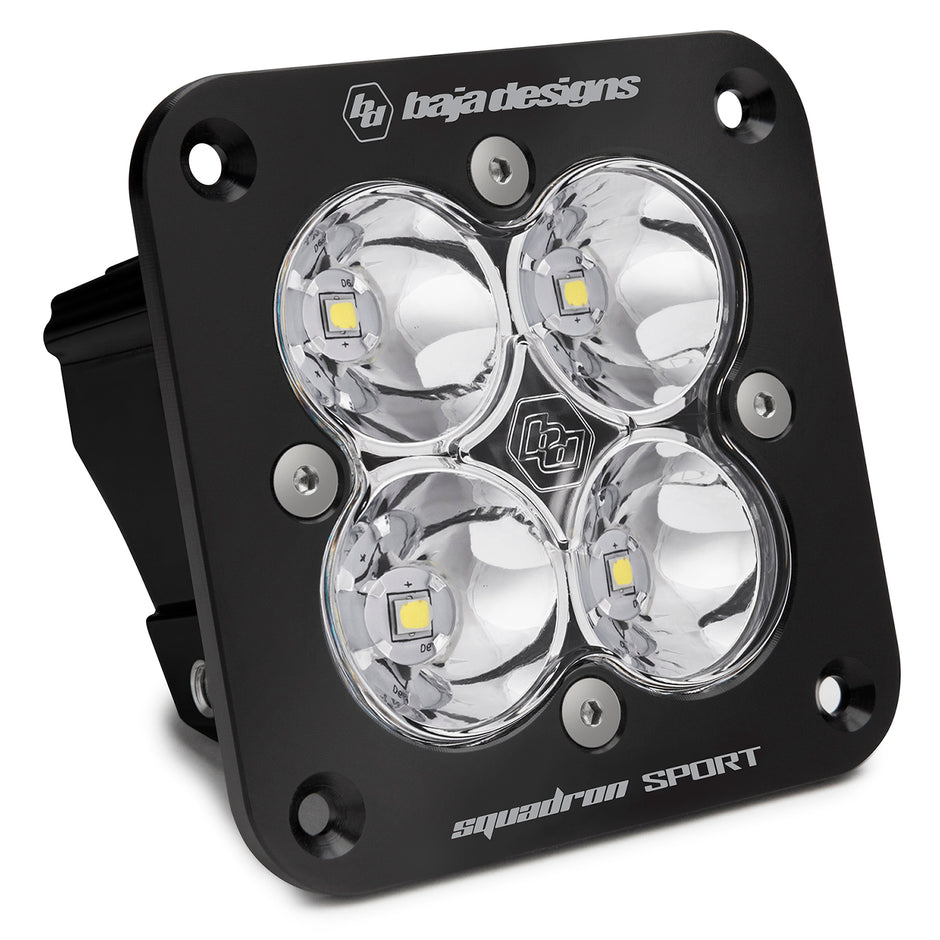 Squadron Sport Black Flush Mount LED Auxiliary Light Pod (Spot; Clear)