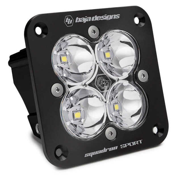Squadron Sport Black Flush Mount LED Auxiliary Light Pod (Spot; Clear)