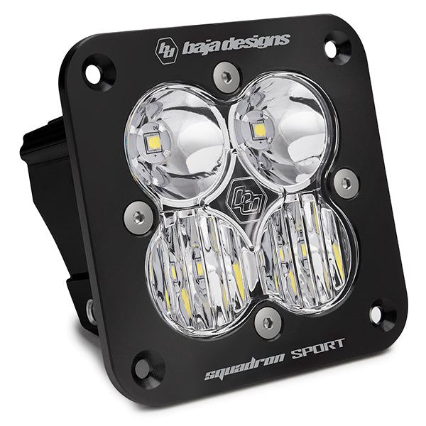 Squadron Sport Black Flush Mount LED Auxiliary Light Pod (Driving/Combo; Clear)