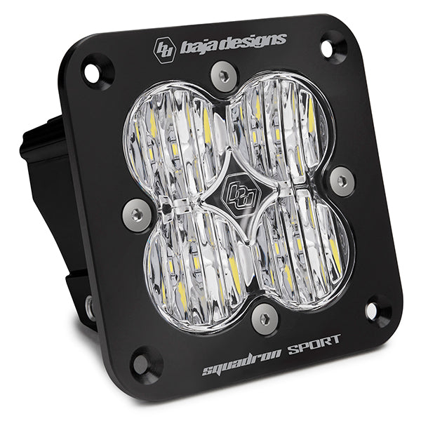 Squadron Sport Black Flush Mount LED Auxiliary Light Pod (Wide Cornering; Clear)