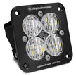 Squadron Sport Black Flush Mount LED Auxiliary Light Pod (Wide Cornering; Clear)