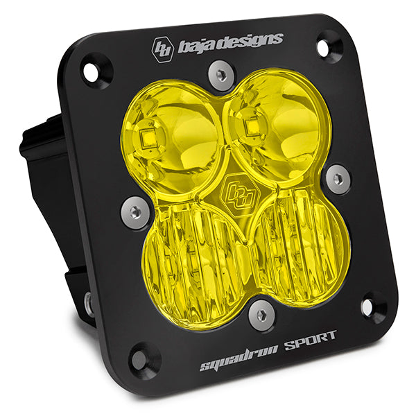 Squadron Sport Black Flush Mount LED Auxiliary Light Pod (Driving/Combo; Baja Amber)