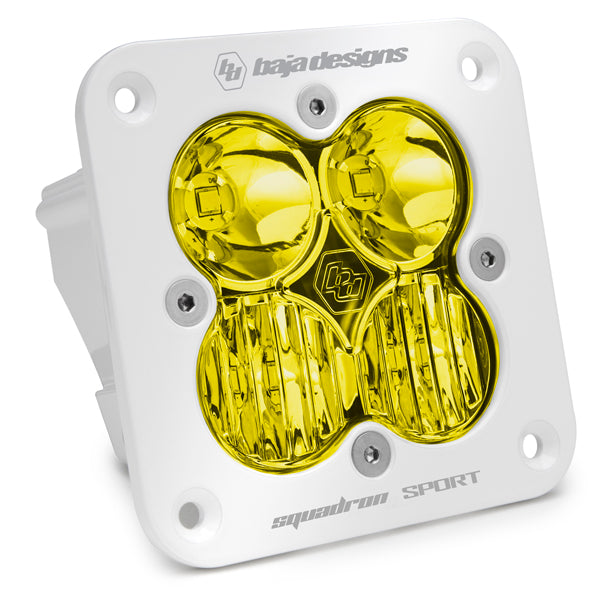 Squadron Sport White Flush Mount LED Auxiliary Light Pod (Driving/Combo; Baja Amber)