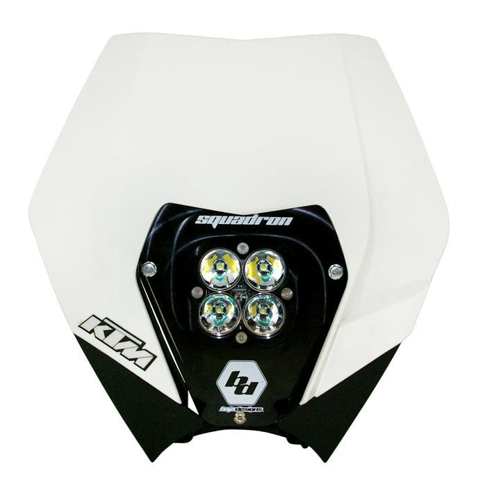 Squadron Sport (D/C) Headlight Kit W/ Shell - '11-13 250 SX-F/250 XC-F/250 XCF-W; '12-13 350 EXC-F; '11-13 350 SX-F/350 XC-F; '12-13 350 XCF-W; '08-12 450 XC-W; '12-13 500 EXC (Driving/Combo; Clear)